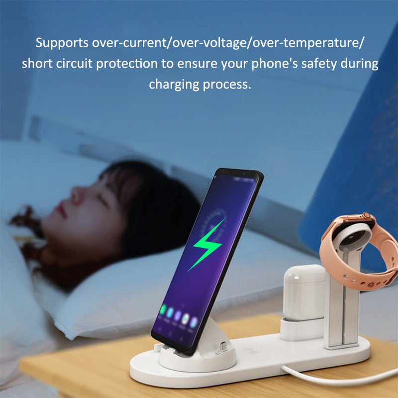 Generic - 3-In-1 Bracket charging Dock Holder For Smart Phone iOS Watch And Earphone White - Image 1