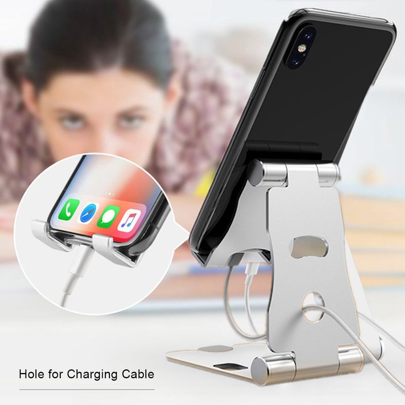 Generic - Office Desk Phone Stand Holder For iPhone Silver - Image 1