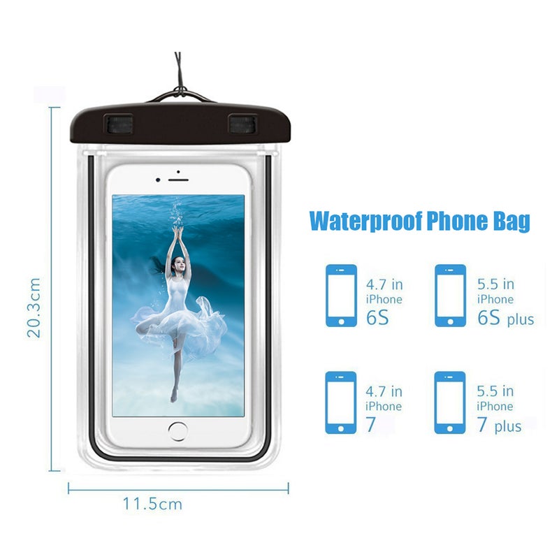 حقيبة هاتف شاملة مضيئة ومضادة للماء أسود  - نسخة أصلية أسود - Image 5