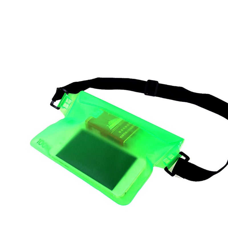 Waterproof Outdoor Swimming Drifting Waist Phone Pouch Green - Image 2