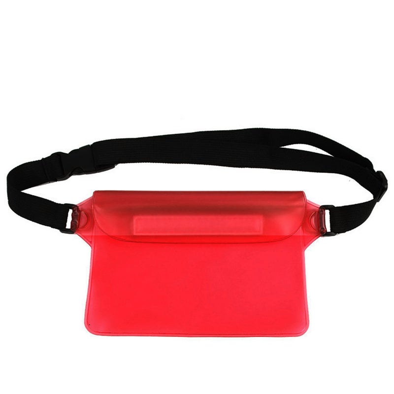 Waterproof Outdoor Swimming Drifting Waist Phone Pouch Red - Image 1