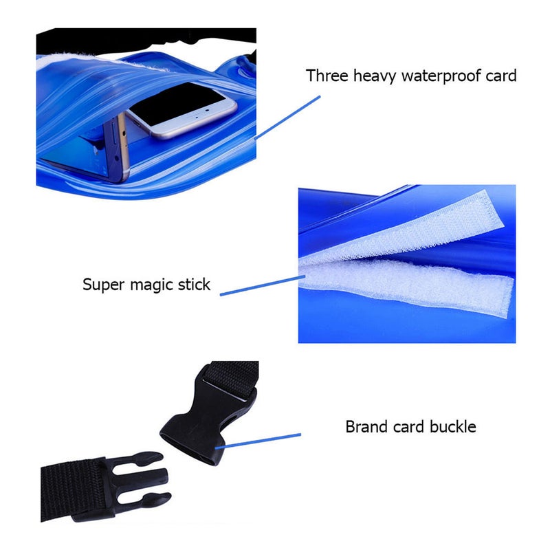 Waterproof Outdoor Swimming Drifting Waist Phone Pouch Red - Image 3