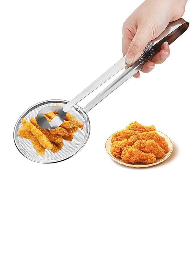 2-In-1 Food Strainer Tong Silver One Size