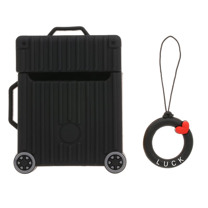 Generic Silicone Wireless Earphone Case For AirPods Black  - Image 1