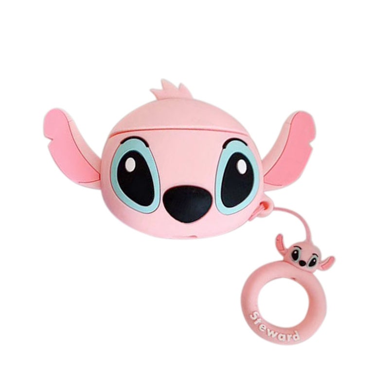 Generic - 3D Cute Cartoon Full Cover Silicone Headset Protector Case Box Pink - Image 1