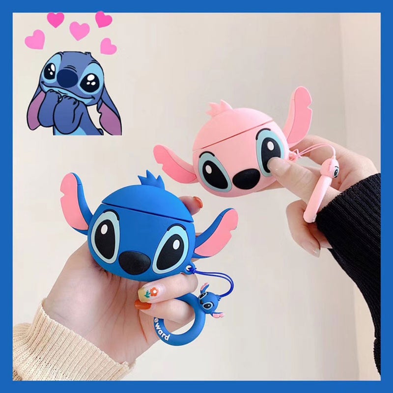 Generic - 3D Cute Cartoon Full Cover Silicone Headset Protector Case Box Pink - Image 1