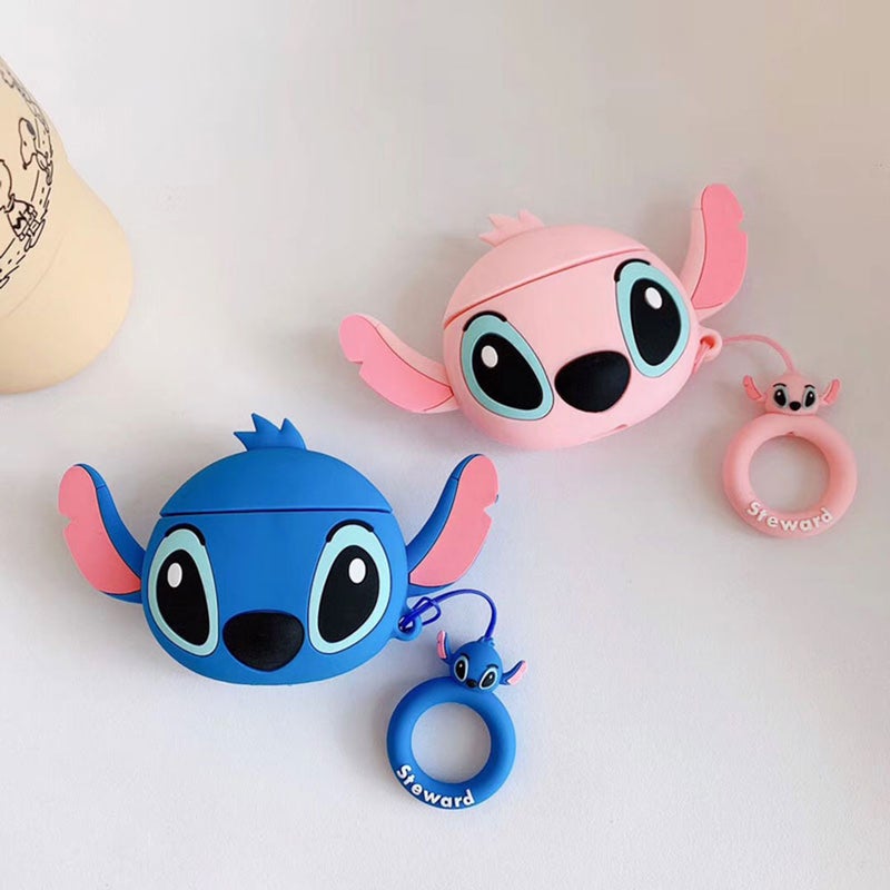 Generic - 3D Cute Cartoon Full Cover Silicone Headset Protector Case Box Pink - Image 1