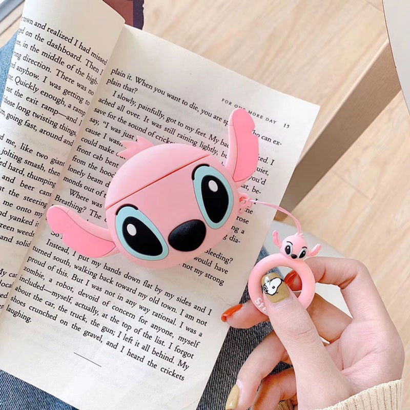 Generic - 3D Cute Cartoon Full Cover Silicone Headset Protector Case Box Pink - Image 1