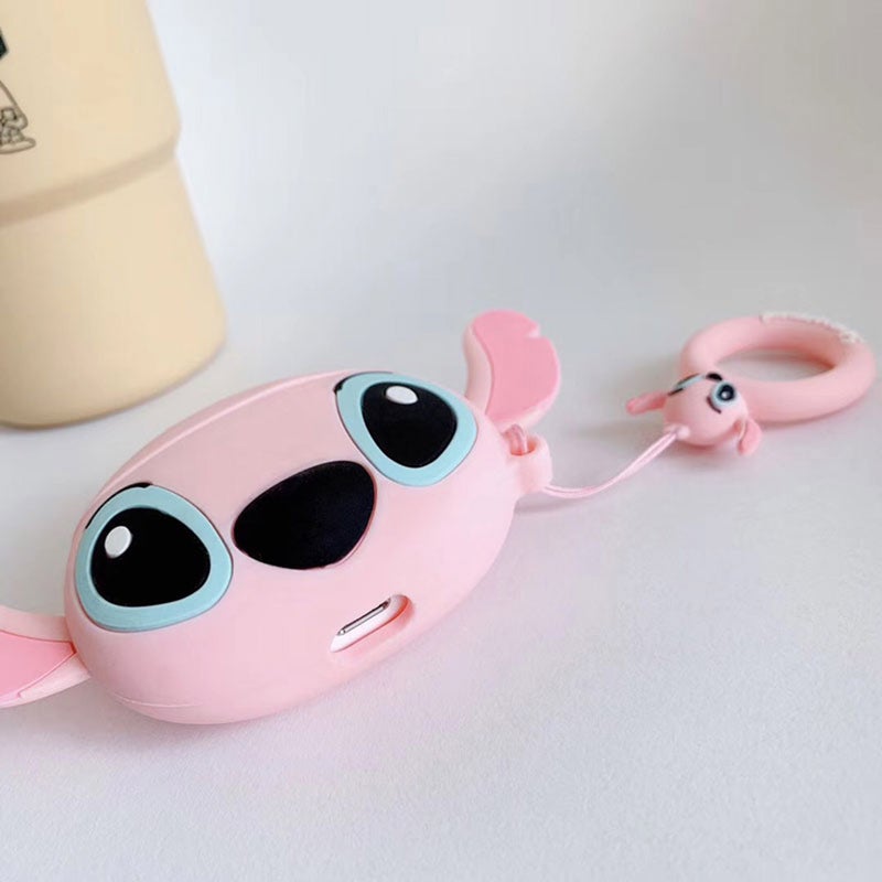 Generic - 3D Cute Cartoon Full Cover Silicone Headset Protector Case Box Pink - Image 1