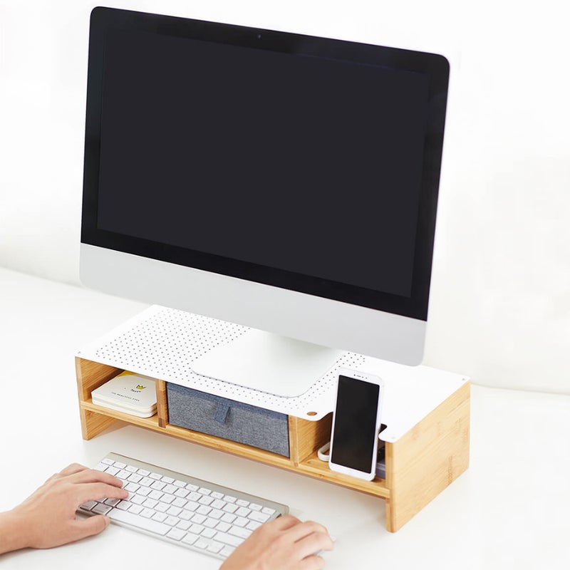 حامل متعدد الاستخدامات لشاشة الكمبيوتر المكتبي رمادي داكن - Image 2