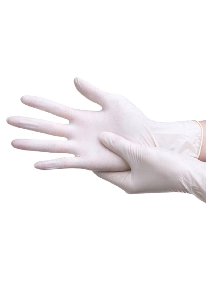 100-Piece Latex Powder Free Gloves White Large