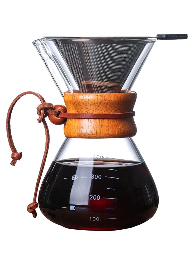 East Lady Manual Coffee Pot With Strainer Filter Clear 16x10cm  - Image 1