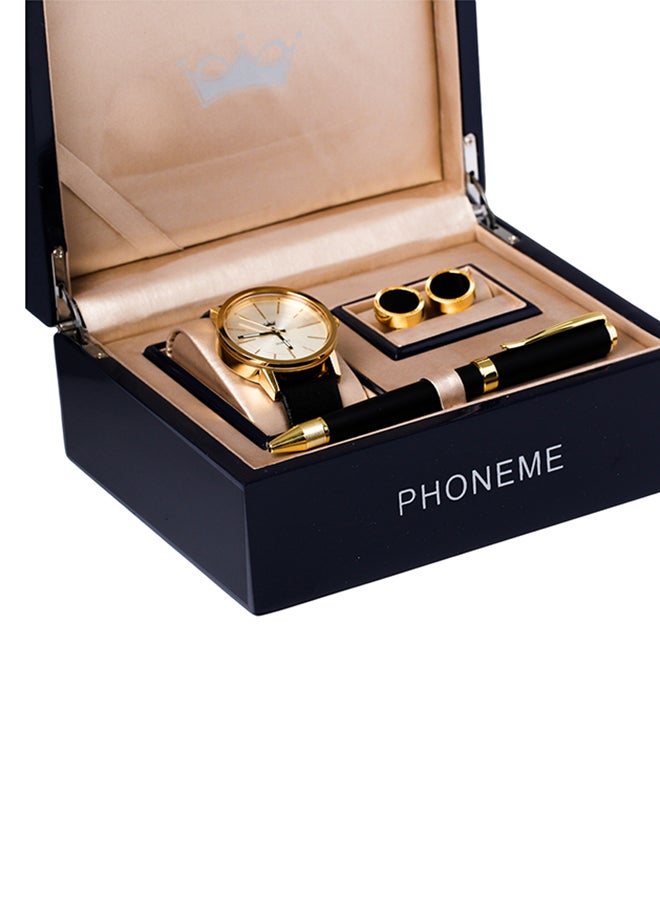 فونيم طقم ساعة بعقارب مع سوار من الجلد طراز 2007674 للرجال - Image 2