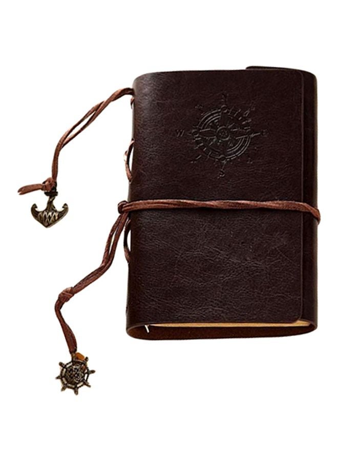 A5 Retro Helm String Faux Leather Journal Brown