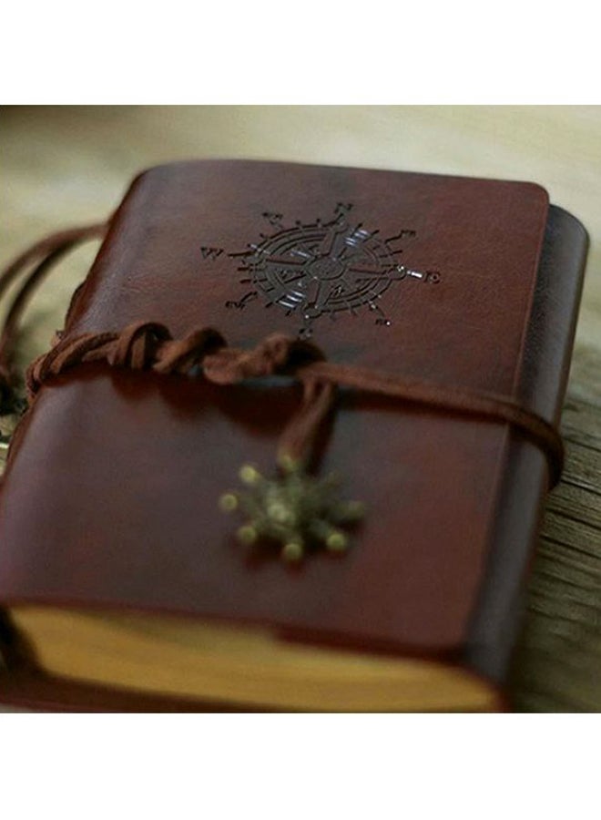 A5 Retro Helm String Faux Leather Journal Brown
