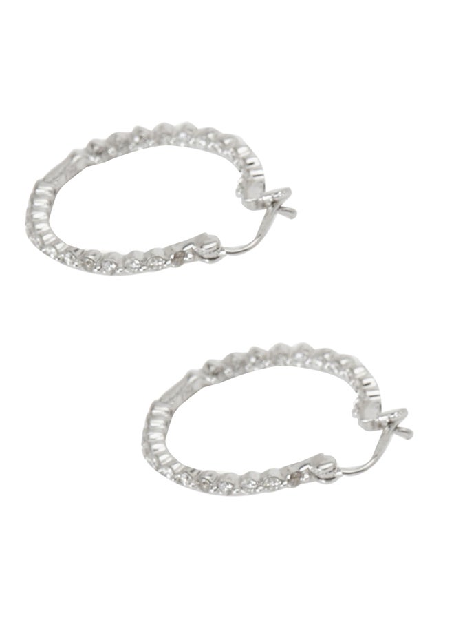 أناكا أقراط من الذهب الأبيض عيار 18 قيراط مرصعة بالألماس - Image 1