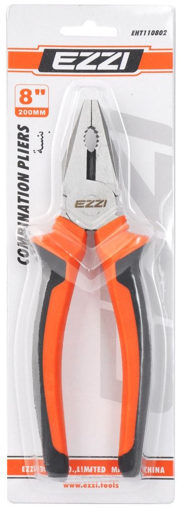 EZZI Combination Plier HQ Orange/Black/Silver 8inch - Image 2
