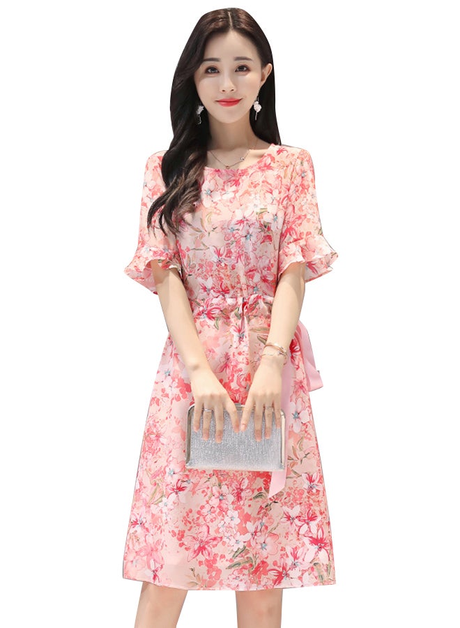 Floral Fit & Flare Dress Pink - v1602760509/N40904096V_1