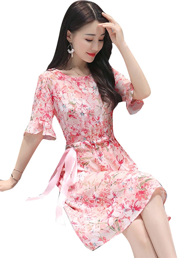 Floral Fit & Flare Dress Pink - v1602760509/N40904096V_4