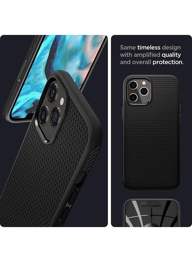 Spigen - Liquid Air Protective Case Cover For Apple iPhone 12 Pro Max Matte Black - Image 1