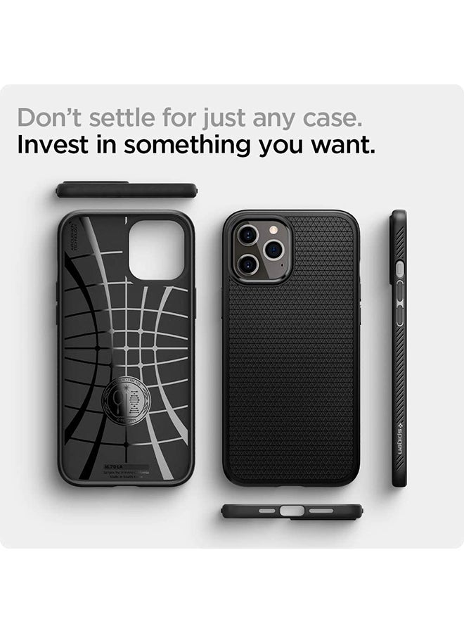 Spigen - Liquid Air Protective Case Cover For Apple iPhone 12 Pro Max Matte Black - Image 1