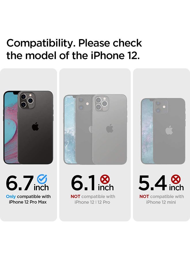 سبايجن غطاء حماية نيو هايبرد بتصميم شفاف لهاتف آيفون 12 برو ماكس أسود - Image 3