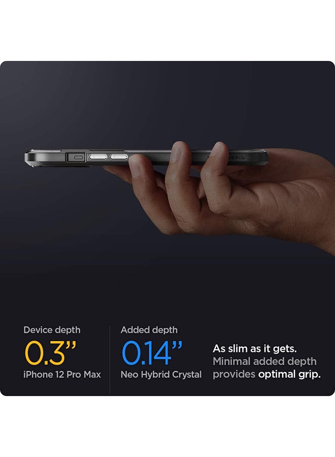 سبايجن غطاء حماية نيو هايبرد بتصميم شفاف لهاتف آيفون 12 برو ماكس أسود - Image 5