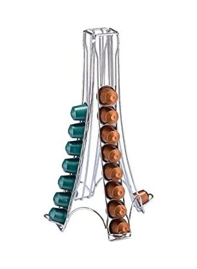 Lushh Coffee Capsule Holder Tower Silver 6.5x12.4x6.6inch - Image 1