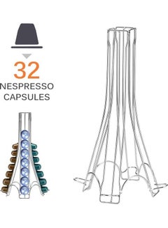 Lushh Coffee Capsule Holder Tower Silver 6.5x12.4x6.6inch  - Image 2