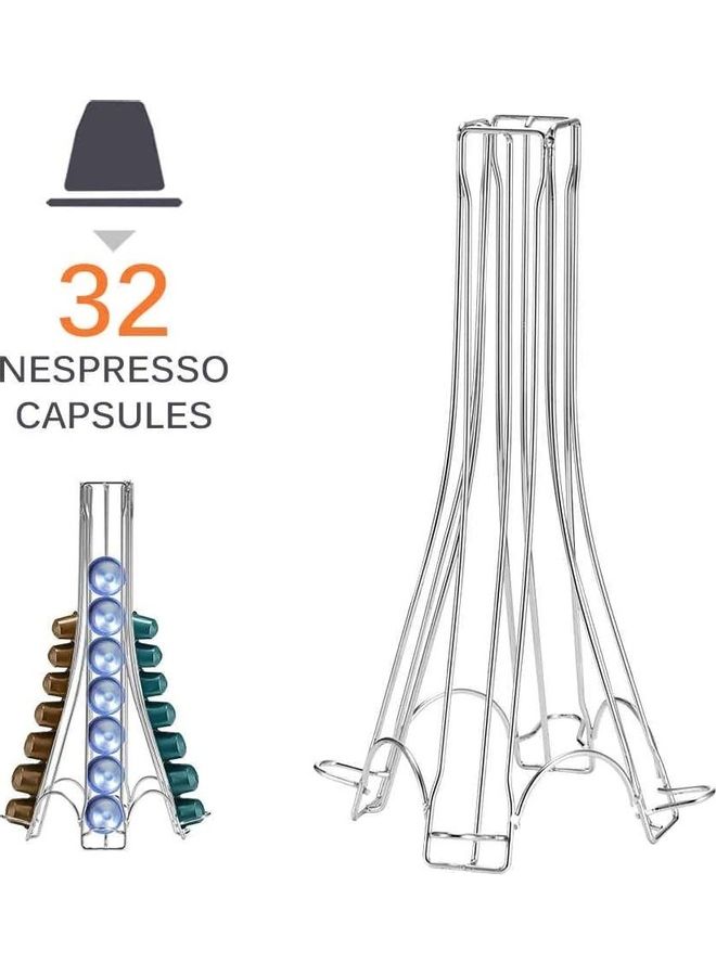 Lushh Coffee Capsule Holder Tower Silver 6.5x12.4x6.6inch - Image 2
