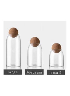 3-Piece Glass Food Storage Jar With Round Ball Cork Lid Clear 1200ml - v1602761222/N41205376A_2