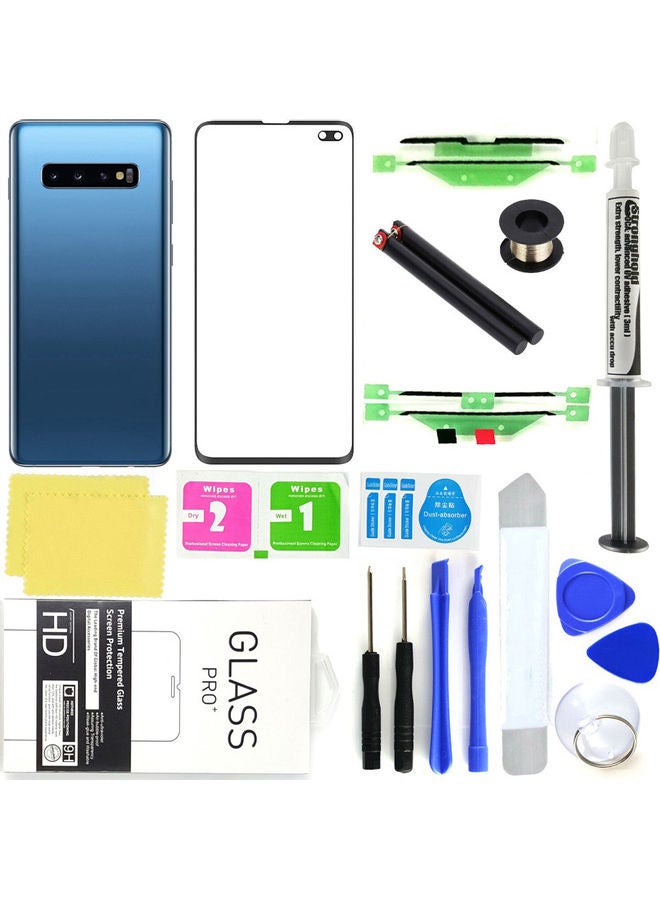 Generic - Front Lens Screen Back Glass Replacement Repair Kit For Samsung Galaxy S10 Plus Green - Image 1