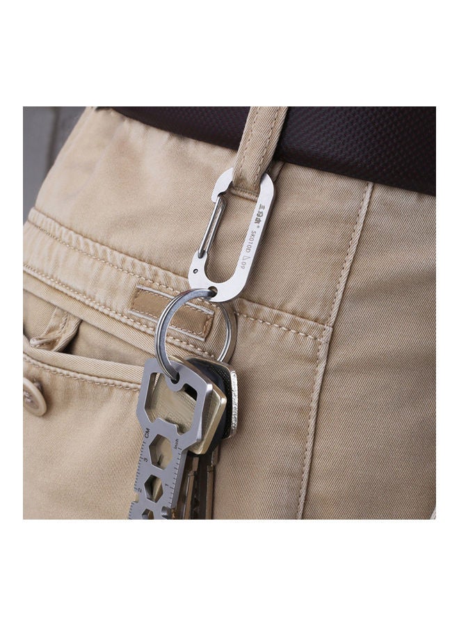 Generic Carabiner Keychain Stainless Steel Pocket Tool For Backpacking Camping Hiking Fishing SK010Z 13.20*6.50*8.00cm  - Image 5