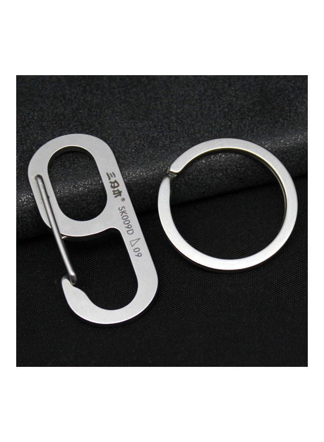 Generic Carabiner Keychain Stainless Steel Pocket Tool For Backpacking Camping Hiking Fishing SK009Z 13.20*6.50*8.00cm  - Image 2