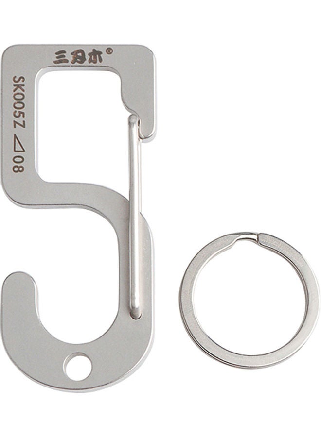 Generic Carabiner Keychain Stainless Steel Pocket Tool For Backpacking Camping Hiking Fishing SK005Z 13.20*6.50*8.00cm  - Image 1