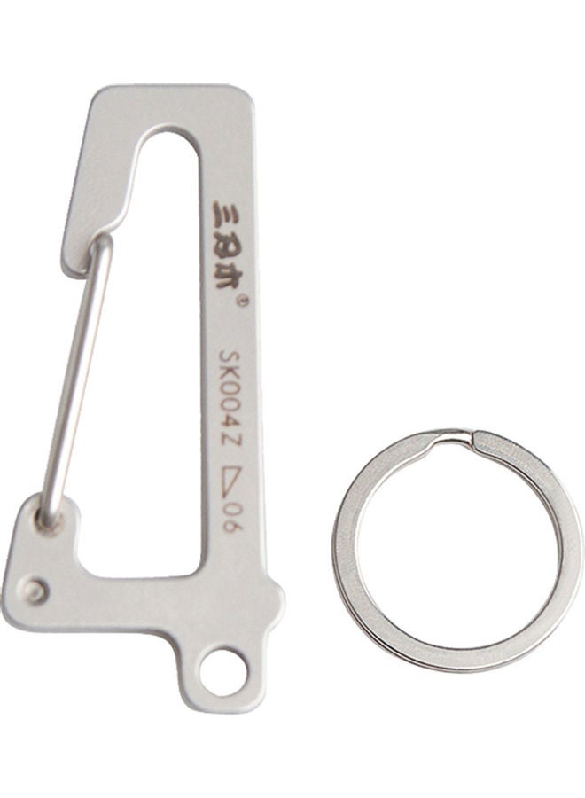 Generic Carabiner Keychain Stainless Steel Pocket Tool For Backpacking Camping Hiking Fishing SK004Z 13.20*6.50*8.00cm  - Image 1