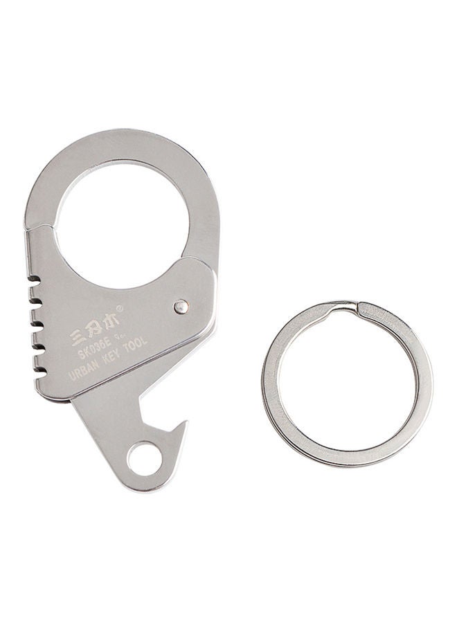 Generic Multifunctional Carabiner Keychain Stainless Steel Survival Gear Pocket Tool For Backpacking Camping Hiking Fishing SK036E 13.20*1.30*6.50cm  - Image 1