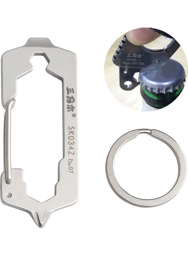 Generic Multifunctional Carabiner Keychain Stainless Steel Survival Gear Pocket Tool For Backpacking Camping Hiking Fishing SK036E 13.20*1.30*6.50cm  - Image 3