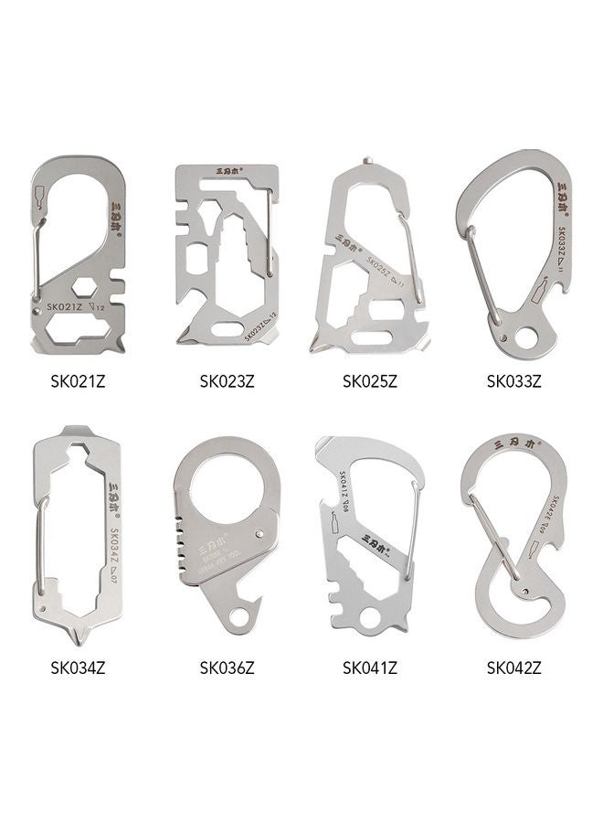 Generic Multifunctional Carabiner Keychain Stainless Steel Survival Gear Pocket Tool For Backpacking Camping Hiking Fishing SK036E 13.20*1.30*6.50cm  - Image 4