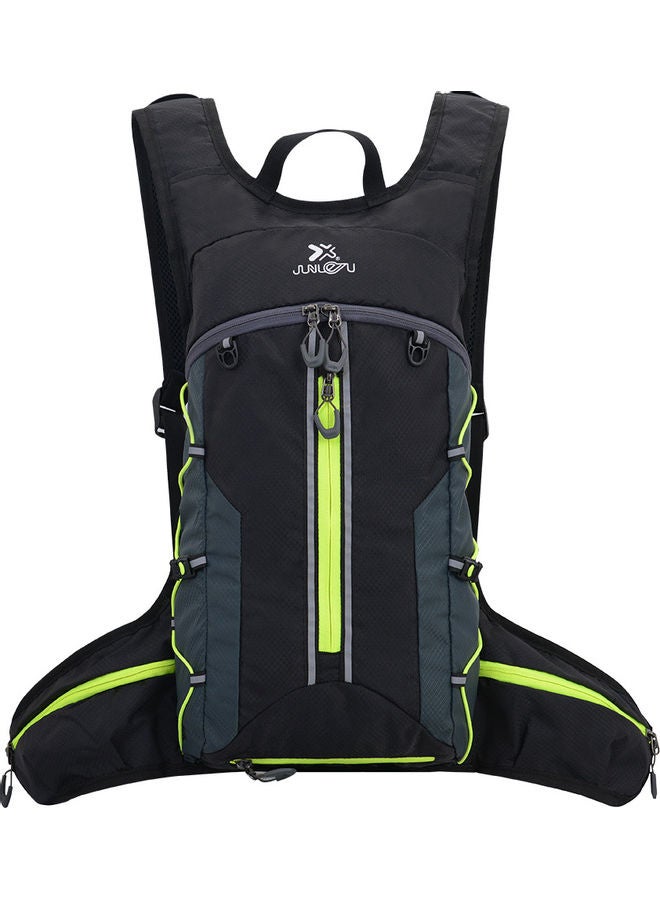 Generic Hydration Backpack Reflective Trim Folding Waterproof Pack for 2L Water Bladder Black Green 25.00*5.00*15.00cm  - Image 1