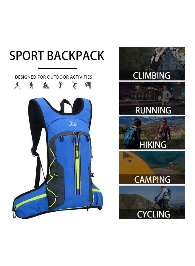 Generic Hydration Backpack Reflective Trim Folding Waterproof Pack for 2L Water Bladder Black Green 25.00*5.00*15.00cm  - Image 2