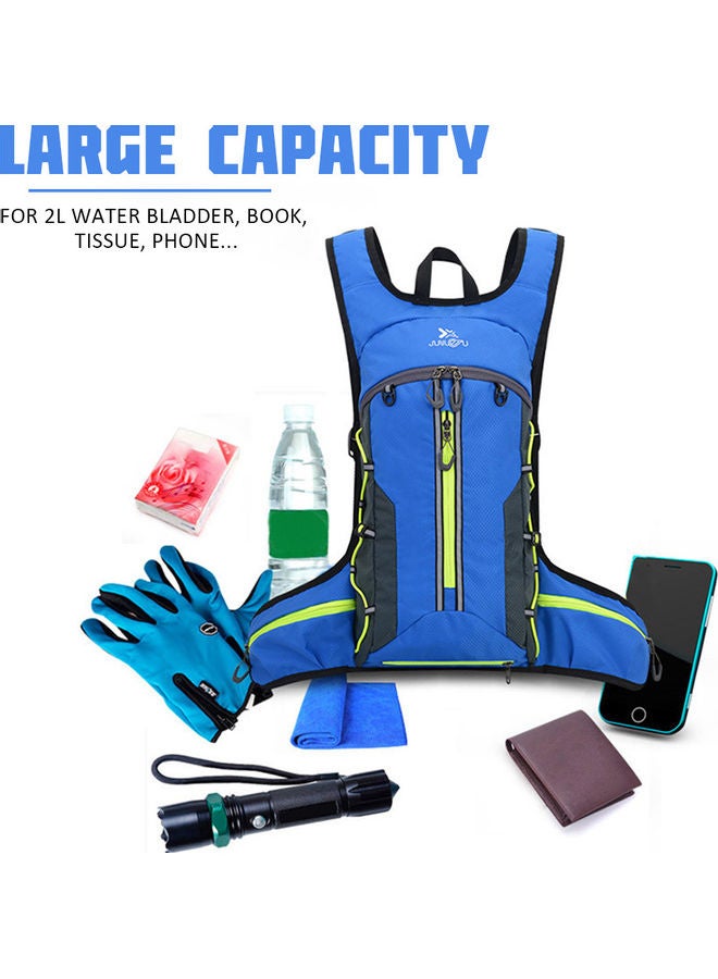 Generic Hydration Backpack Reflective Trim Folding Waterproof Pack for 2L Water Bladder Black Green 25.00*5.00*15.00cm  - Image 3
