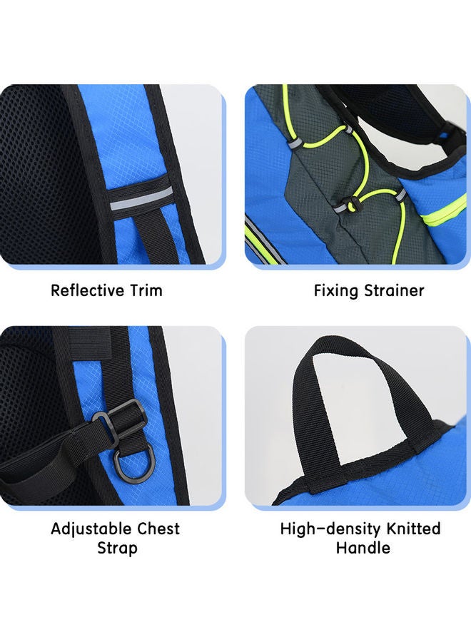 Generic Hydration Backpack Reflective Trim Folding Waterproof Pack for 2L Water Bladder Black Green 25.00*5.00*15.00cm  - Image 4