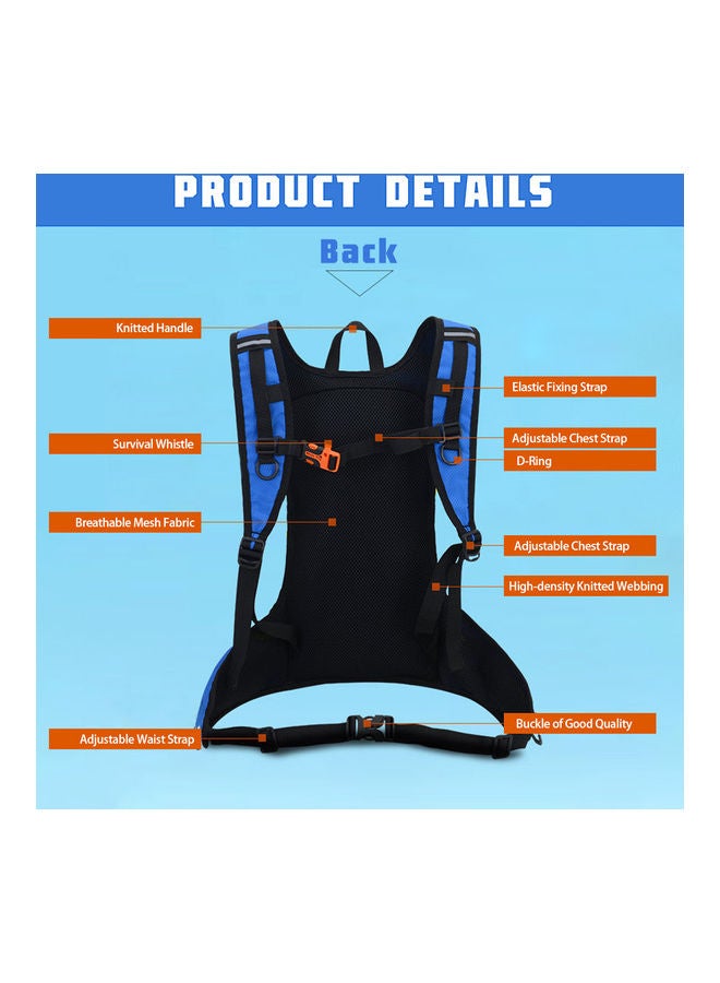 Generic Hydration Backpack Reflective Trim Folding Waterproof Pack for 2L Water Bladder Black Green 25.00*5.00*15.00cm  - Image 5