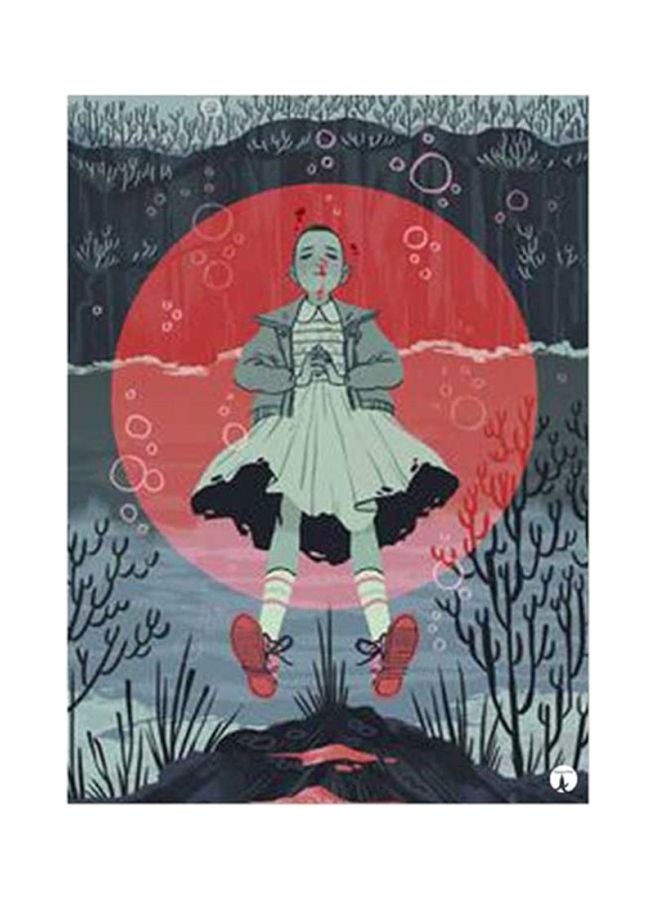 بي بي ملصق معدني بتصميم مُسطح على شكل شخصيات مسلسل "Stranger Things" رمادي / أحمر / أسود 15x20سم