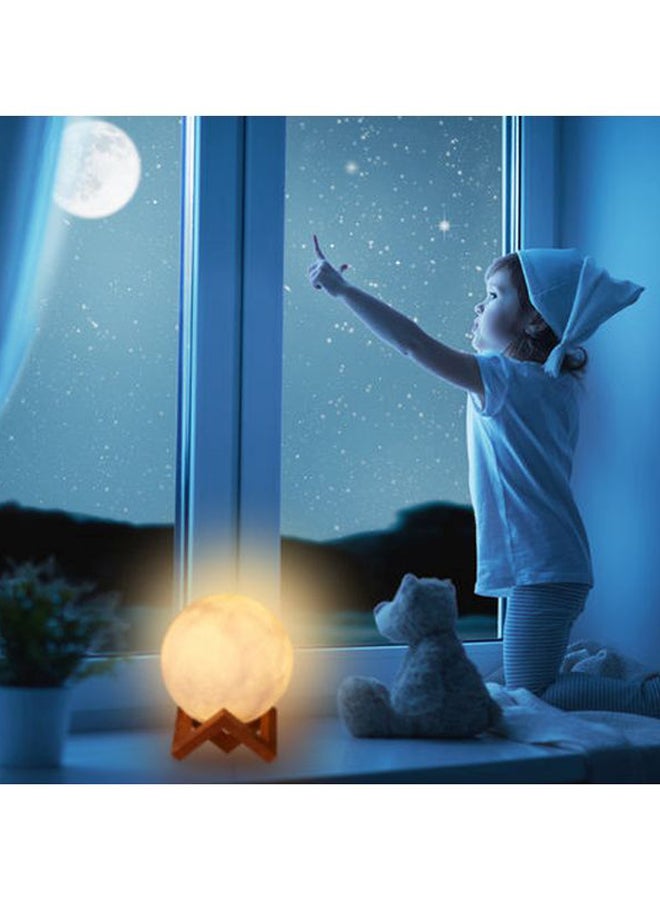 أيبيسي مصباح LED بتصميم قمر ثلاثي الأبعاد أصفر/بني 7.9بوصة - Image 3