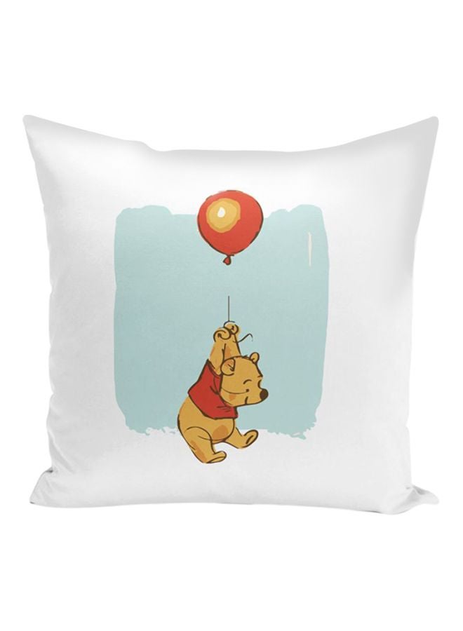 Pooh Bear Balloon Themed Throw Pillow White/Blue/Yellow 16x16inch