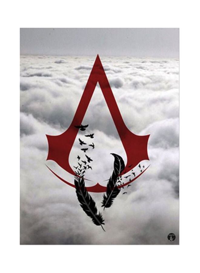 BP Assassin's Creed Themed Metal Plate Poster White/Red/Black 15x20cm