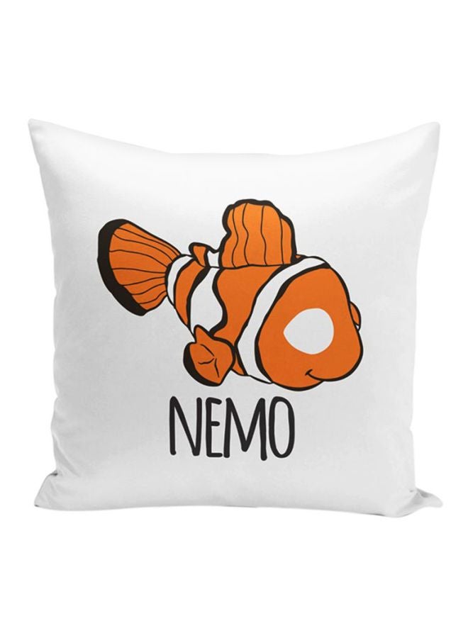"وسادة زينة بطبعة من فيلم "Finding Nemo" أبيض/أسود/برتقالي 16x16بوصة