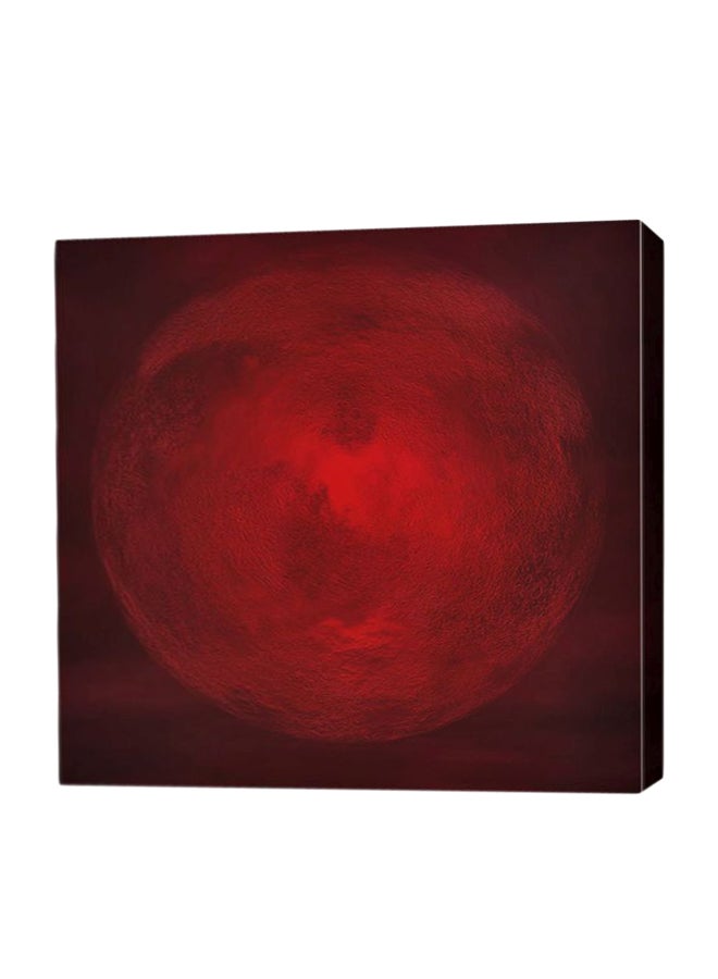 Decalac Blood Moon On Cloudy Sky Canvas Painting Red 10X10X2.5cm 